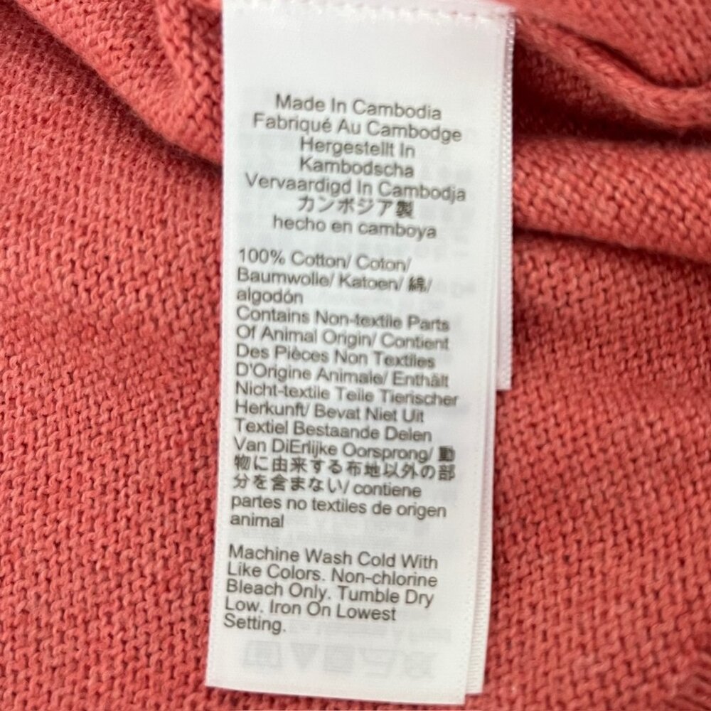New! J Crew Cotton Quarter Zip in Coral | Size Large - Picture 10 of 10